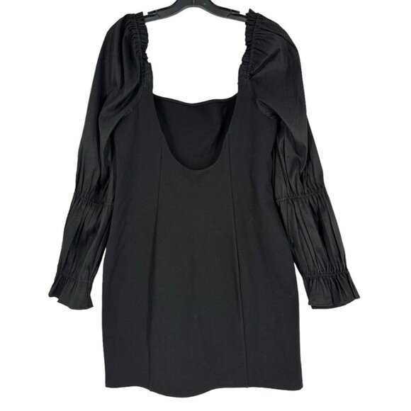 a loves a Obsidian Black Puff Long Sleeves Mini‎ Dress Size Large - Picture 2 of 7